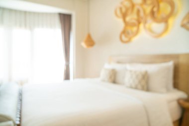 Arka plan için soyut bulanık yatak odası iç mimarisi