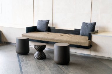 empty luxury sofa and table for rest