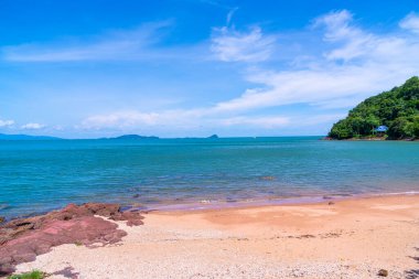 The Pink Coast or Lan Him Chomphu with sea background at Chanthaburi in Thailand