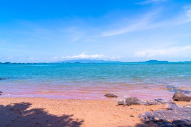 The Pink Coast or Lan Him Chomphu with sea background at Chanthaburi in Thailand