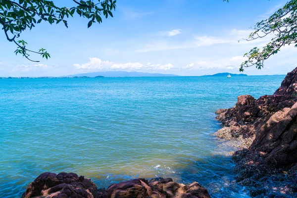 The Pink Coast or Lan Him Chomphu with sea background at Chanthaburi in Thailand