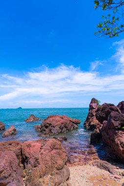 The Pink Coast or Lan Him Chomphu with sea background at Chanthaburi in Thailand