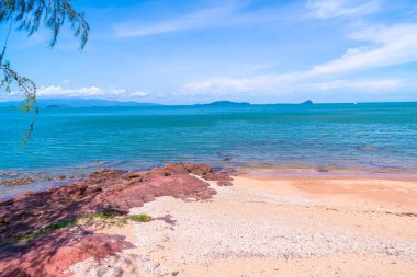 The Pink Coast or Lan Him Chomphu with sea background at Chanthaburi in Thailand