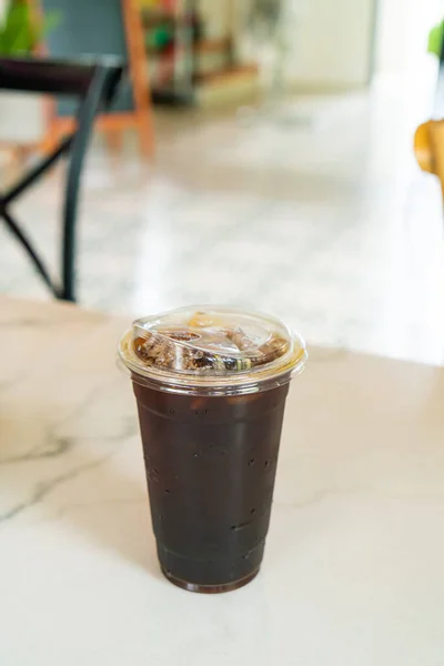 Iced Americano Coffee Long Black Coffee Glass Coffee Shop Cafe — Foto Stock