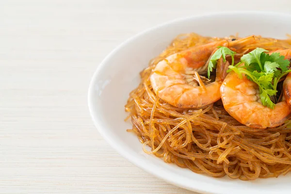 Casseroled Baked Shrimp Glass Noodles Shrimp Potted Vermicelli — Stock Photo, Image