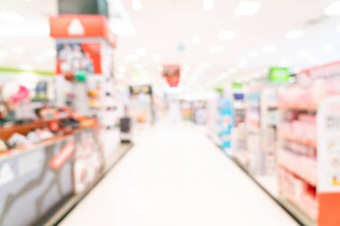 Alış veriş merkezinde arka plan için soyut bulanık dükkan ve perakende mağazası