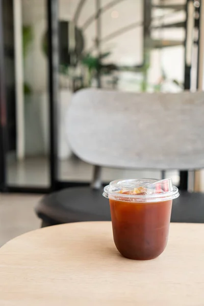 Americano Coffee Long Black Coffee Take Away Glass — Stock Photo, Image