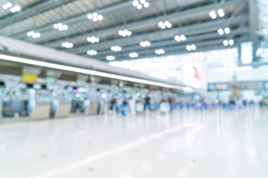 Arkaplan için soyut bulanık ve odaklanmış havaalanı terminali