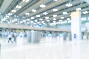 Arkaplan için soyut bulanık ve odaklanmış havaalanı terminali