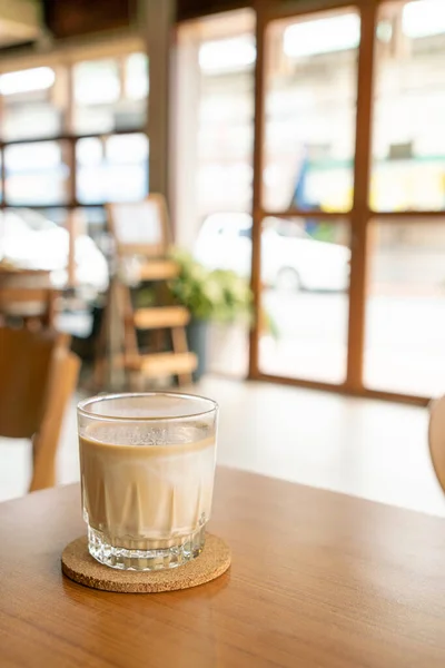 Dirty Coffee Glass Table Coffee Shop Cafe — ストック写真