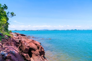 The Pink Coast or Lan Him Chomphu with sea background at Chanthaburi in Thailand