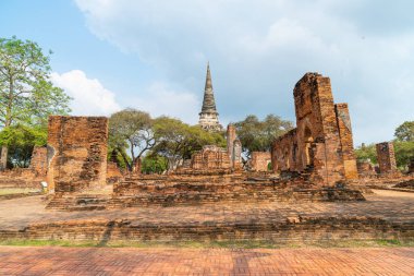 Ayutthaya, Tayland 'daki UNESCO Dünya Mirası Bölgesi, Sukhothai Tarih Parkı' ndaki Wat Phra Sri Santhe Tapınağı