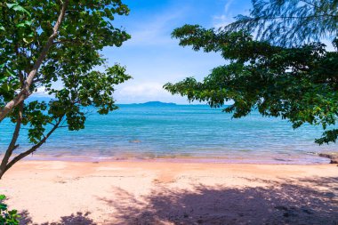 The Pink Coast or Lan Him Chomphu with sea background at Chanthaburi in Thailand