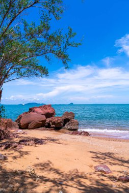 The Pink Coast or Lan Him Chomphu with sea background at Chanthaburi in Thailand