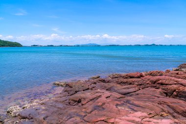 The Pink Coast or Lan Him Chomphu with sea background at Chanthaburi in Thailand