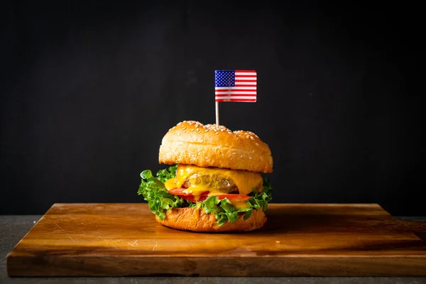 honey mustard burger - pork with cheese and honey mustard sauce burger - American food style