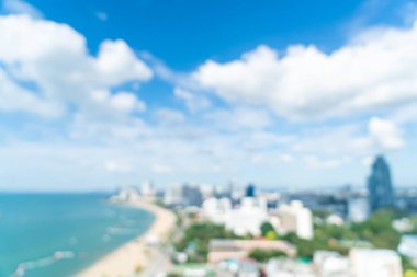 Soyut bulanık Pattaya şehri arka plan için Tayland 'da ufuk çizgisi görünümü