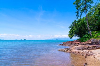 The Pink Coast or Lan Him Chomphu with sea background at Chanthaburi in Thailand