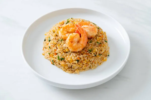 homemade fried shrimps fried rice on plate in Thai style - Asian food style