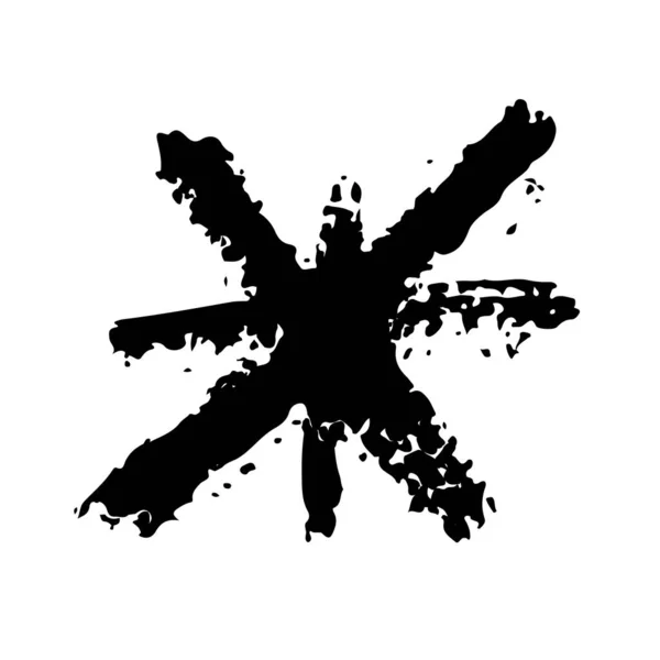 Snowflake Vector Abstract Brush Hand Drawed Geometric Texture in Black Color Sketch Simple Pattern απομονώνονται σε σχήμα White Background Stroke — Διανυσματικό Αρχείο
