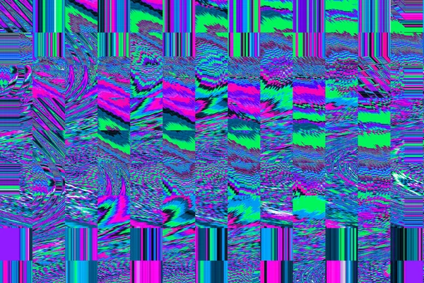 Glitch Universum Hintergrund Alte TV-Bildschirm Fehler Digitales Pixelrauschen abstraktes Design Foto Glitch Fernsehsignal versagen. Technisches Problem Grunge Tapete. Buntes Rauschen — Stockfoto