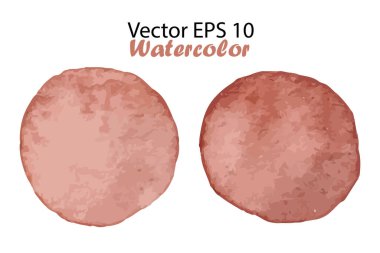 Vektör Suluboya Fırça Vuruşu Çemberi Kahverengi Renkli. El yapımı tasarım öğesi. El boyalı suluboya Nokta