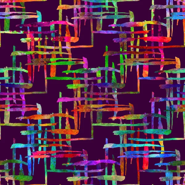 Watercolor Seamless pattern Brush Stripes elegant aquarelle geometric pattern illustration Hand Painted on violet background