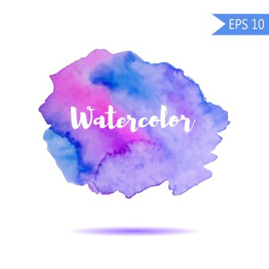 Suluboya tarzında vektör nokta çizim. Tasarım veya baskı için renkli öğe. Gökkuşağı arka plan metin kelime çizilmiş. Mor pembe mor mavi