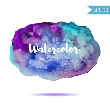 Suluboya tarzında vektör nokta çizim. Tasarım veya baskı için renkli öğe. Gökkuşağı arka plan metin kelime çizilmiş. Mor pembe mor mavi