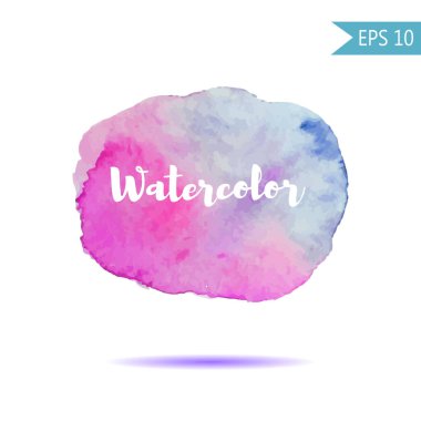 Suluboya tarzında vektör nokta çizim. Tasarım veya baskı için renkli öğe. Gökkuşağı arka plan metin kelime çizilmiş. Mor pembe mor mavi