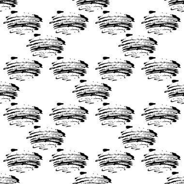 Vektör Fırça Ekoseli Kusursuz Örtüsüz Grange Minimalist Çek Geometrik Tasarımı Siyah Renkli. Çocuklar için Modern Grung Kolajı Kumaş ve Tekstil