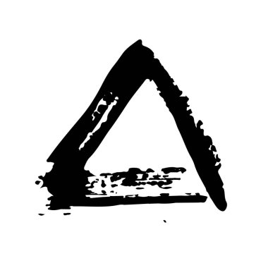 Üçgen Vektör Soyut Fırça El Çizimi Siyah Renk Çizimi Basit Desen Beyaz Arkaplan Vuruşu Şeklinde izole edilmiş Geometrik Desen