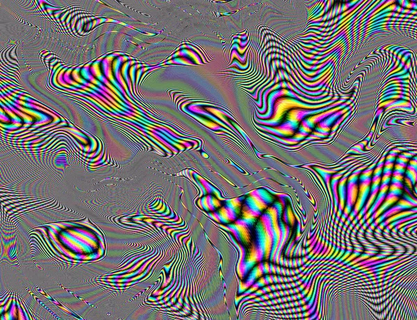 Hippie Trippy Psychedelische Regenboog Achtergrond LSD Kleurrijke Wallpaper. Abstracte hypnotische illusie. Hippie Retro Textuur Glitch en Disco — Stockfoto