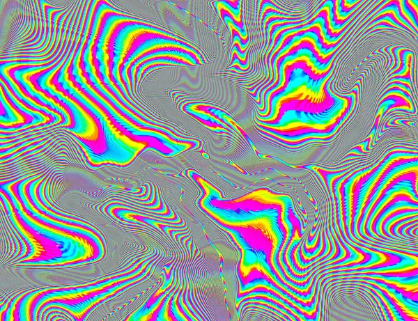 Psychédélique Arc-en-ciel Fond d'écran coloré LSD. Abstrait Hypnotic Illusion. Texture rétro hippie — Photo