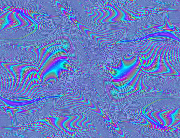 Trippy Psychedelic Rainbow fundo Glitch LSD colorido papel de parede. 60s Abstrato Ilusão hipnótica. Textura Hippie Retro. alucinações — Fotografia de Stock