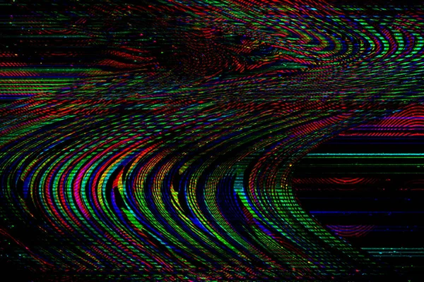 Glitch psychedelic background Old TV screen error Digital pixel noise abstract design Photo glitch Television signal fail. Technical problem grunge wallpaper. Colorful noise — Stock Photo, Image