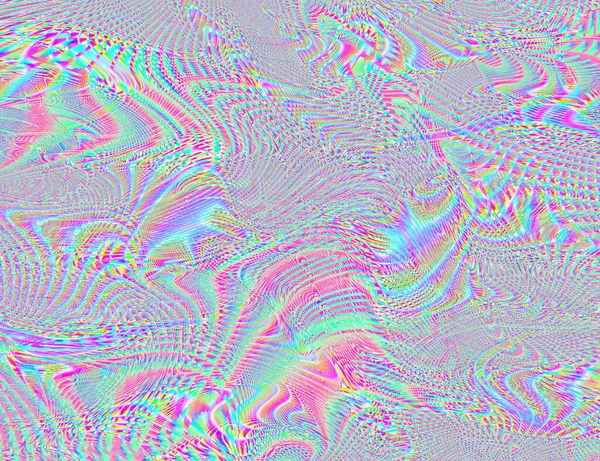 Hippie Trippy Psychedelic Rainbow pozadí LSD barevné tapety. Abstraktní hypnotická iluze. Hippie Retro Texture Glitch and Disco — Stock fotografie