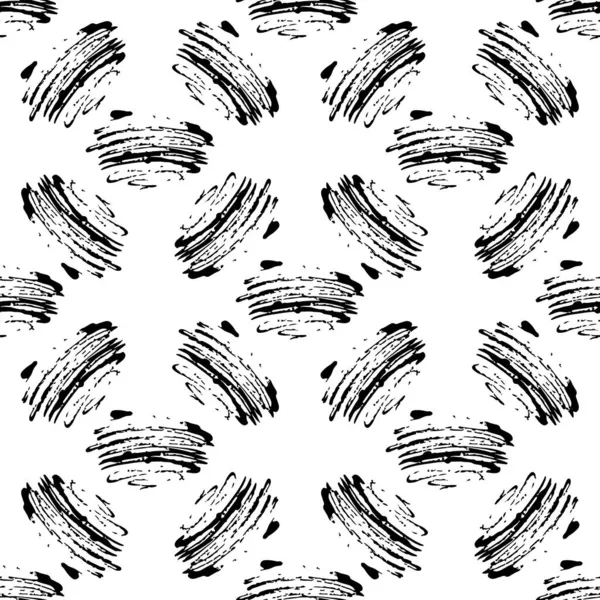 Escova de vetor Padrão sem costura Grange Design geométrico minimalista na cor preta. Moderno Grung Collage fundo para crianças tecido e têxtil — Vetor de Stock