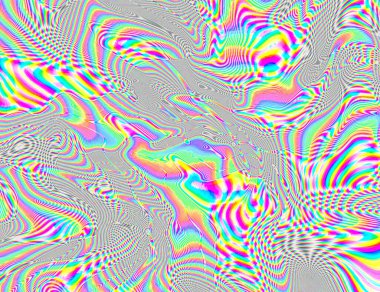 Hippi Trippy Psychedelic Rainbow Arka plan LSD Renkli Duvar Kağıdı. Soyut Hipnotik İllüzyon. Hippi Retro Doku Arızası ve Disko