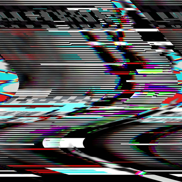 TV Glitch psychédélique Bruit arrière-plan Vieux écran VHS erreur Pixel numérique bruit conception abstraite bug informatique. Signal de télévision défaillant. Problème technique dans le style Grunge — Photo