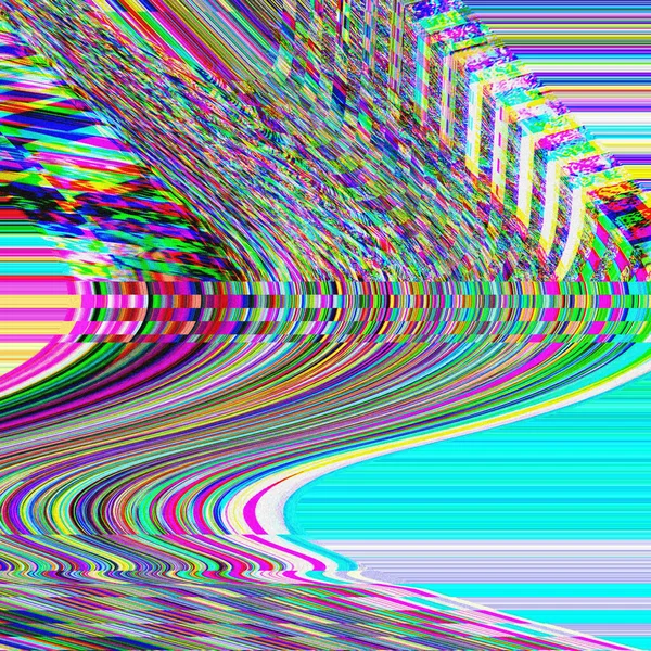 TV Glitch迷幻相片背景旧VHS屏幕错误数位像素噪音抽象设计电脑错误。电视信号失效。技术问题磨擦墙纸。五彩斑斓的噪音 — 图库照片