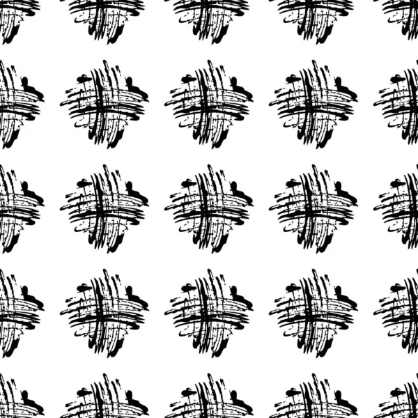 ベクトルクロスブラシシームレスパターングレンジミニマリスト+ブラックカラー幾何学的デザイン。現代の大人のコラージュ子供のための背景ファブリックとテキスタイル — ストックベクタ