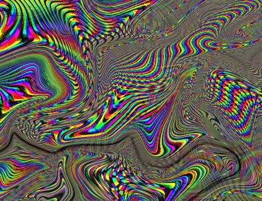 Hippi Trippy Psychedelic Rainbow Arka plan LSD Renkli Duvar Kağıdı. Soyut Hipnotik İllüzyon. Hippi Retro Doku Arızası ve Disko