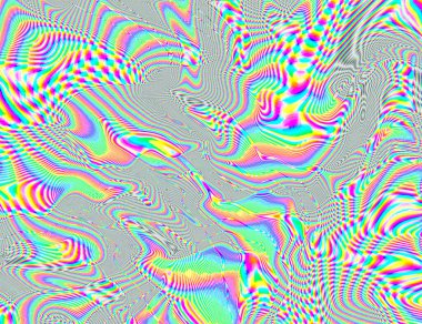 Hippi Trippy Psychedelic Rainbow Arka plan LSD Renkli Duvar Kağıdı. Soyut Hipnotik İllüzyon. Hippi Retro Doku Arızası ve Disko