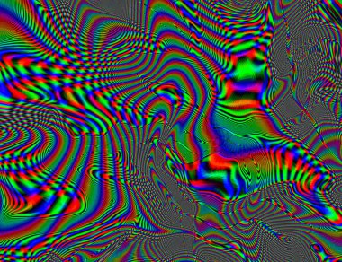 Hippi Trippy Psychedelic Rainbow Arka plan LSD Renkli Duvar Kağıdı. Soyut Hipnotik İllüzyon. Hippi Retro Doku Arızası ve Disko