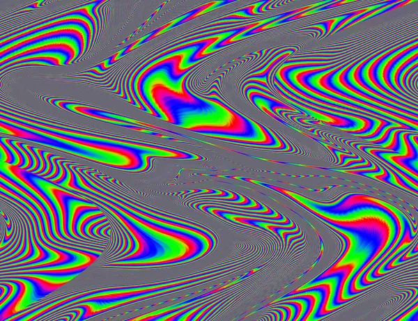 Psychédélique Arc-en-ciel Fond d'écran coloré LSD. Abstrait Hypnotic Illusion. Texture rétro hippie — Photo