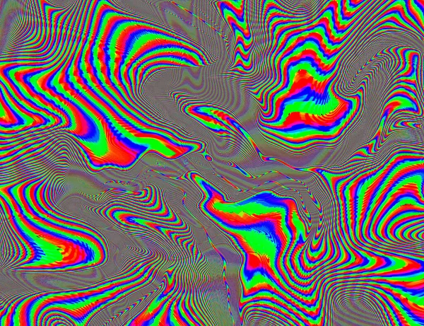 Trippy psichedelico sfondo arcobaleno Glitch LSD Carta da parati colorata. Illusione Ipnotica Astratta anni '60. Texture retrò hippie. allucinazioni — Foto Stock