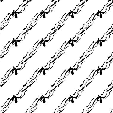 Siyah Renkli Minimalist Minimalist Geometrik Tasarım Vektörsüz Fırça Deseni. Çocuklar için Modern Grung Kolajı Kumaş ve Tekstil