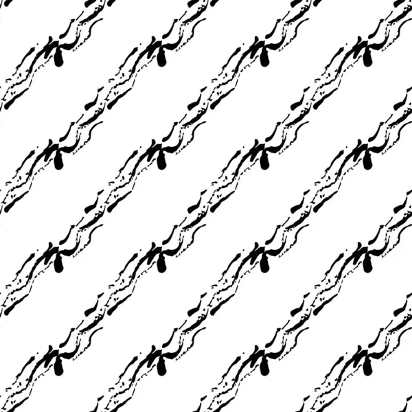Vektorborste sömlös mönster Grange Minimalistisk geometrisk design i svart färg. Modern Grung Collage Bakgrund för barn tyg och textil — Stock vektor