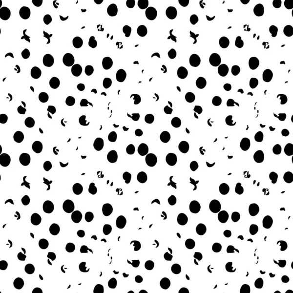 Vector redondo cepillo sin costura patrón Grange Circle. Dot Spot Diseño geométrico minimalista en color negro con puntos y manchas. Fondo Grung Collage moderno para tela infantil — Vector de stock
